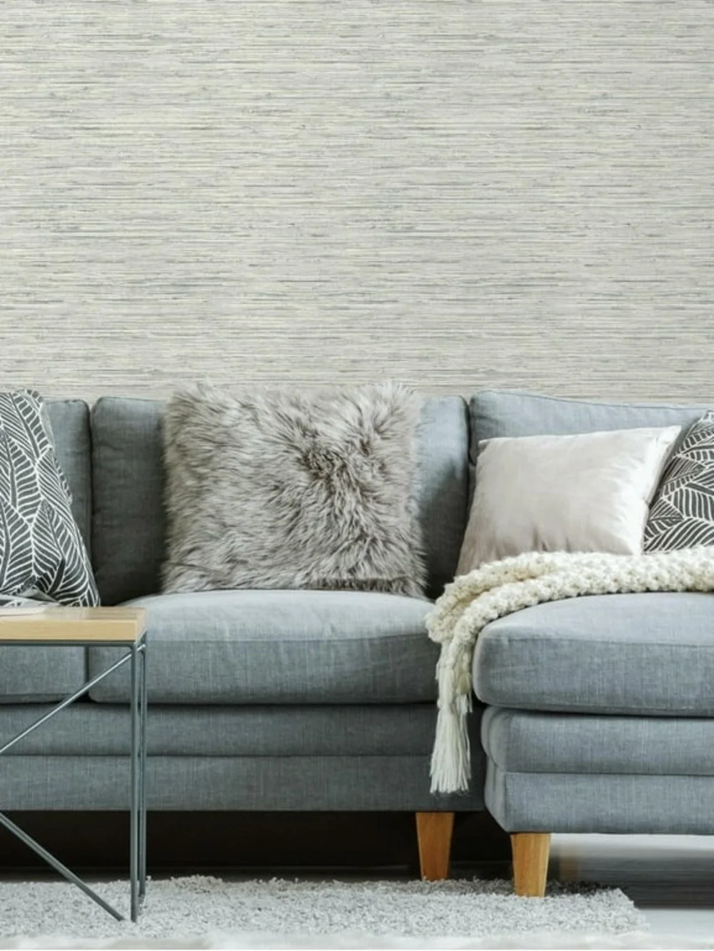 NWT Neutral Textured Wallcovering - Gray Grasscloth